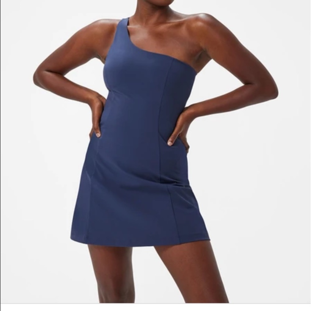 OUTDOOR VOICES ONE SHOULDER DRESS